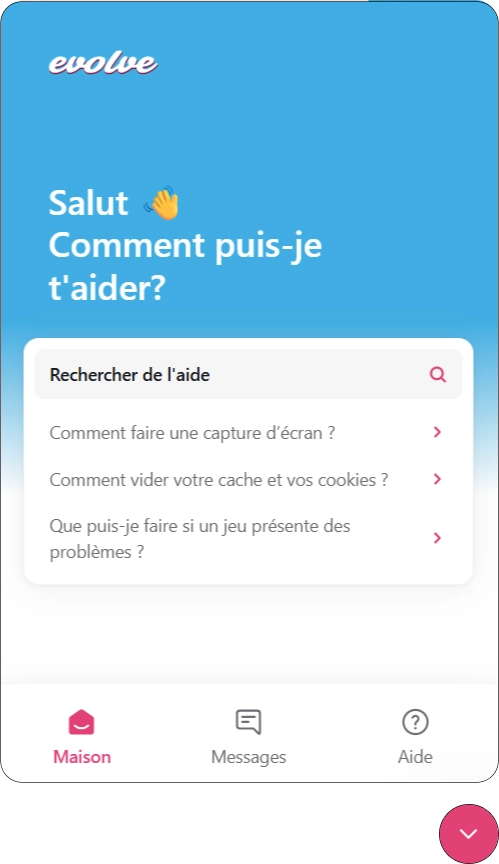 Assistance par chat direct sur Evolve Casino